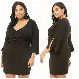 Black Twist Front Dress